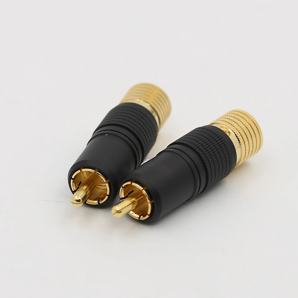 Nakamichi 24K позолоченный Винт блокировки RCA штекер, аудио кабель Разъем динамика, запираемый Регулируемый штекер