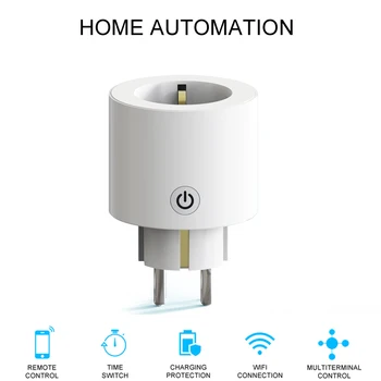 

Smart socket wifi mobile phone remote control timer switch Graffiti European smart socket compatible with Alexa and Google Home