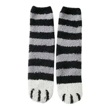 Женские модные носки, симпатичная кошачья лапа, коралловые уплотненные пушистые носки средней длины, зимние мягкие милые повседневные короткие носки Kawaii#15
