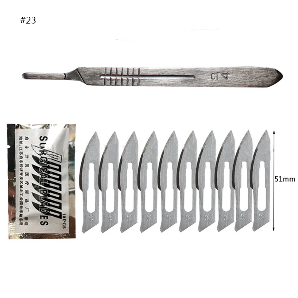 plastic trim removal tools Carbon Steel Surgical Scalpel Knives 11# 23# Blades with Handle Scalpel DIY Cutting Tool PCB Repair Animal Wood Surgical Knife car trim removal kit