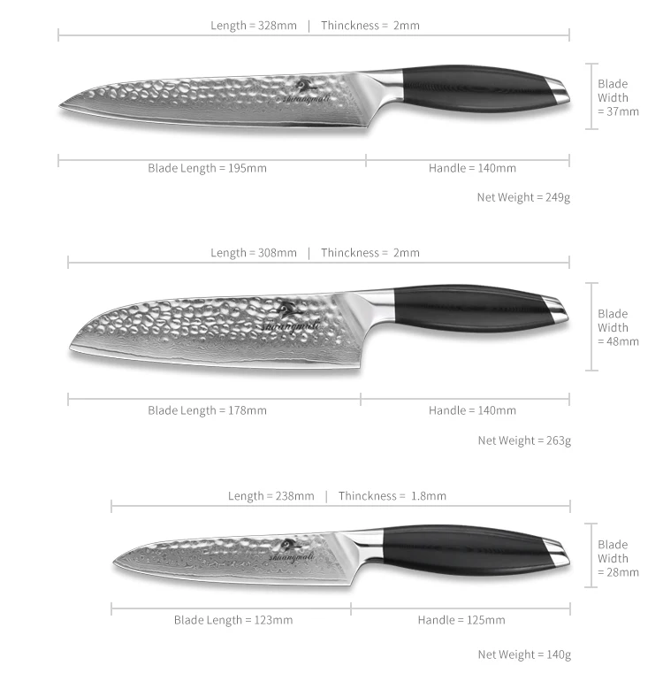 Многофункциональный набор кухонных ножей Forge VG10 Дамасские нож шеф-повара Santoku нож для нарезки стейка Фруктовый нож с подарочной коробкой