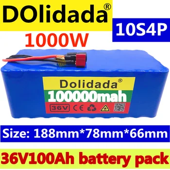

2020 Original 36V battery 10S4P 100Ah battery pack 1000W high power battery 42V 100000mAh Ebike electric bike BMS+42V2A Charger