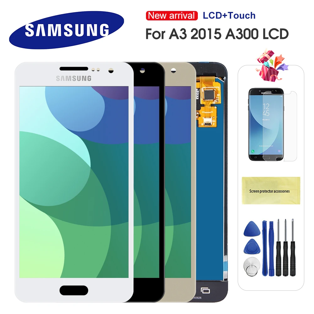 ЖК-дисплей с дигитайзером сенсорного экрана в сборе для Samsung Galaxy A3 2015 A300 A3000 A300F A300M