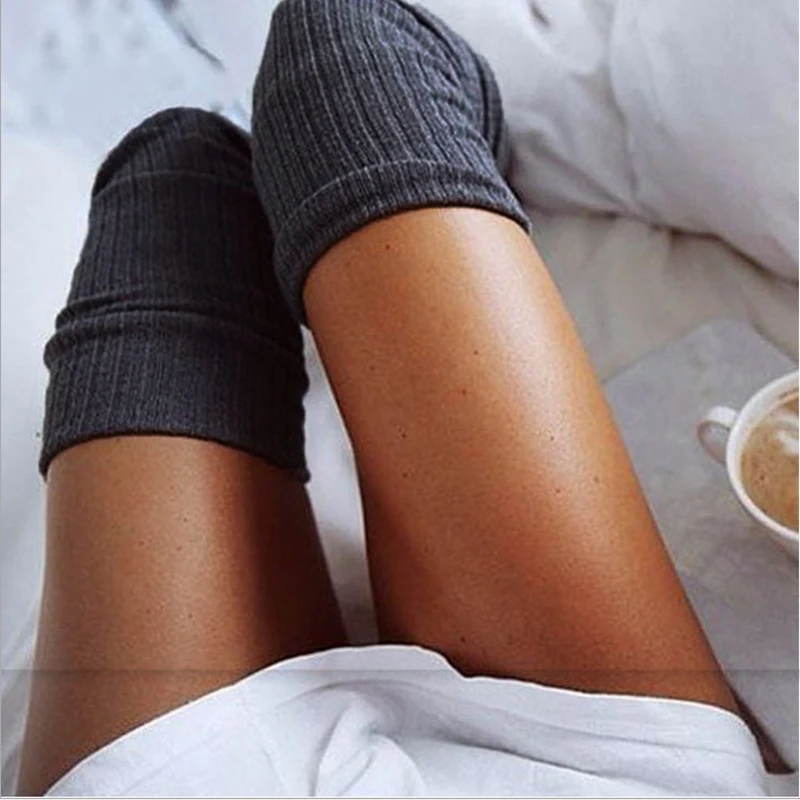 

Hot Selling Hot Selling Supply European And American-Style over-the-Knee Bunching Socks Knitted Stockings Women's