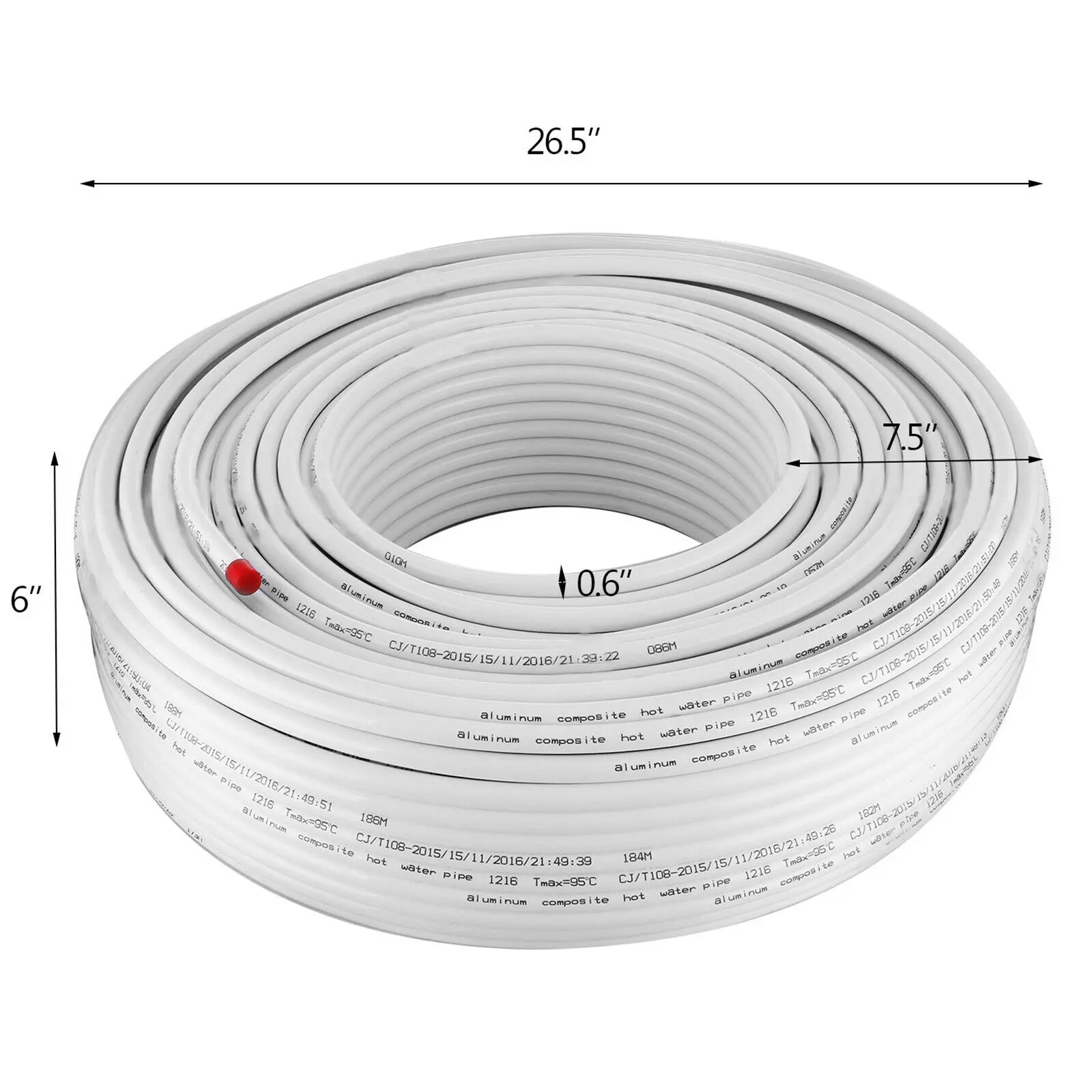 VEVOR 656Ft рулон 1/2 &quotPEX AL PEX насосно компрессорных труб 200 м кислородный барьер