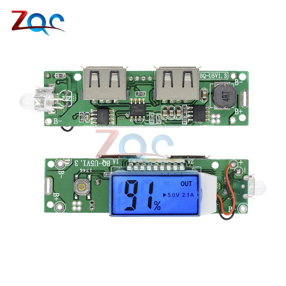 5V 2.1A 1A 2A мобильный Банк питания зарядное устройство дисплей модуля LCD 18650 литиевая батарея зарядная плата двойной USB для iPhone/Android