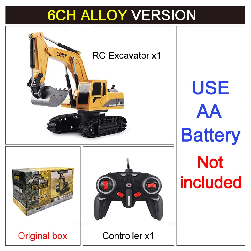 2.4Ghz 1:24 RC Excavator Toy 6 Channel RC Engineering Car Alloy And Plastic Excavator 6CH And 5CH RTR For Kids Christmas Gift 15