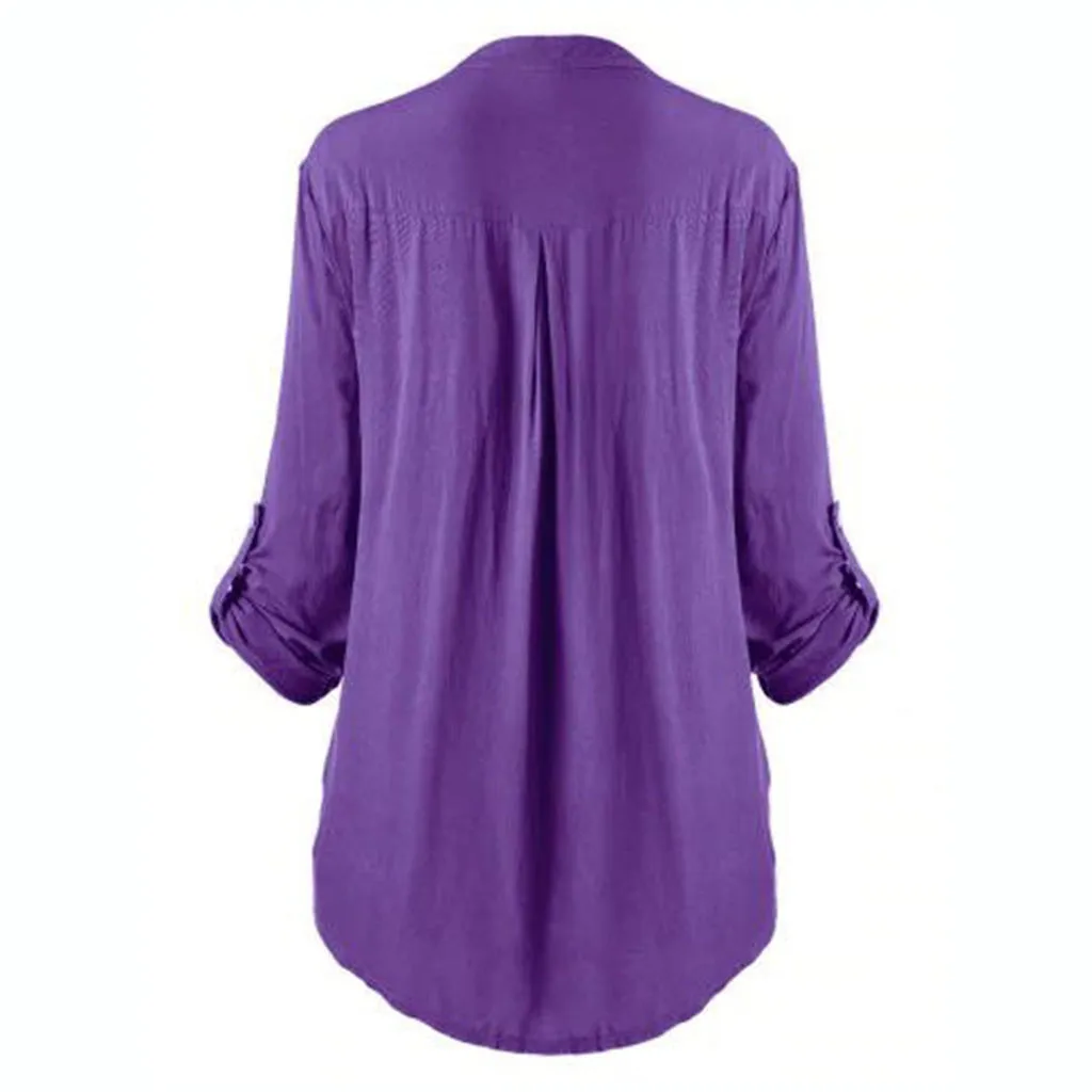 5xl размера плюс, Женская туника, рубашки, блузка, зима, осень, для девушек, большой размер, на пуговицах, v-образный вырез, длинный рукав, рубашка, блузка, Blusas Mujer