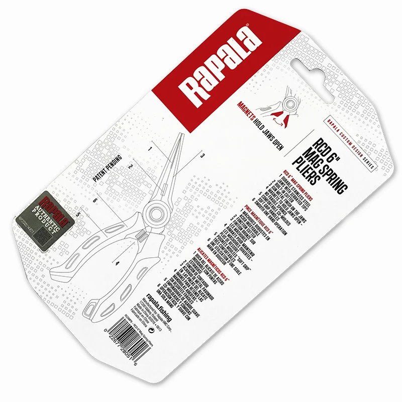 Rapala MAG SPROMG плоскогубцы Rcdmp6 рыболовные плоскогубцы 18 см Магнитная сила пружинная приманка рыболовный инструмент эргономичный дизайн