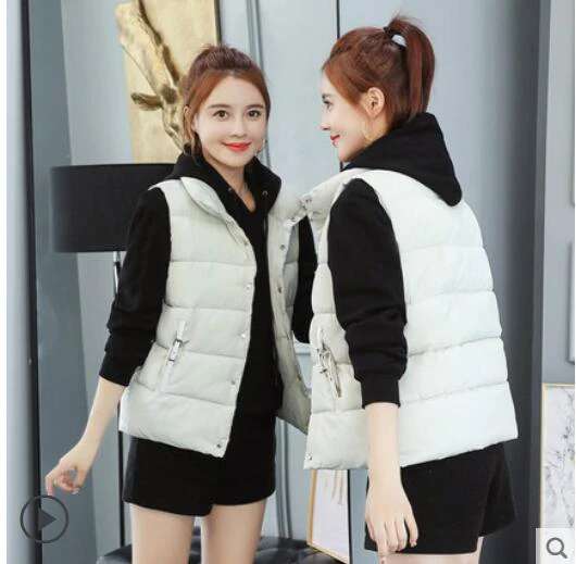 Beige Parker пуховик женский хлопковый жилет короткий bf Свободный корейский Зимний жилет без рукавов жилет куртка женская одежда - Цвет: Beige
