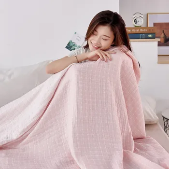 

Pure Cotton Gauze Bedding Blanket Bed Sofa Airplane Travel Sleeping Bankets Super Throw Breathable Bedspread Thin Soft Summer