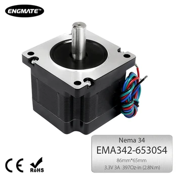 

ENGMATE EMA342-6530S4 CNC Nema34 Hybrid StepperMotor 2.8N.m 1.8Degree 4 Leads 65mm for Engraving/Marking/Cutting/laser Machine