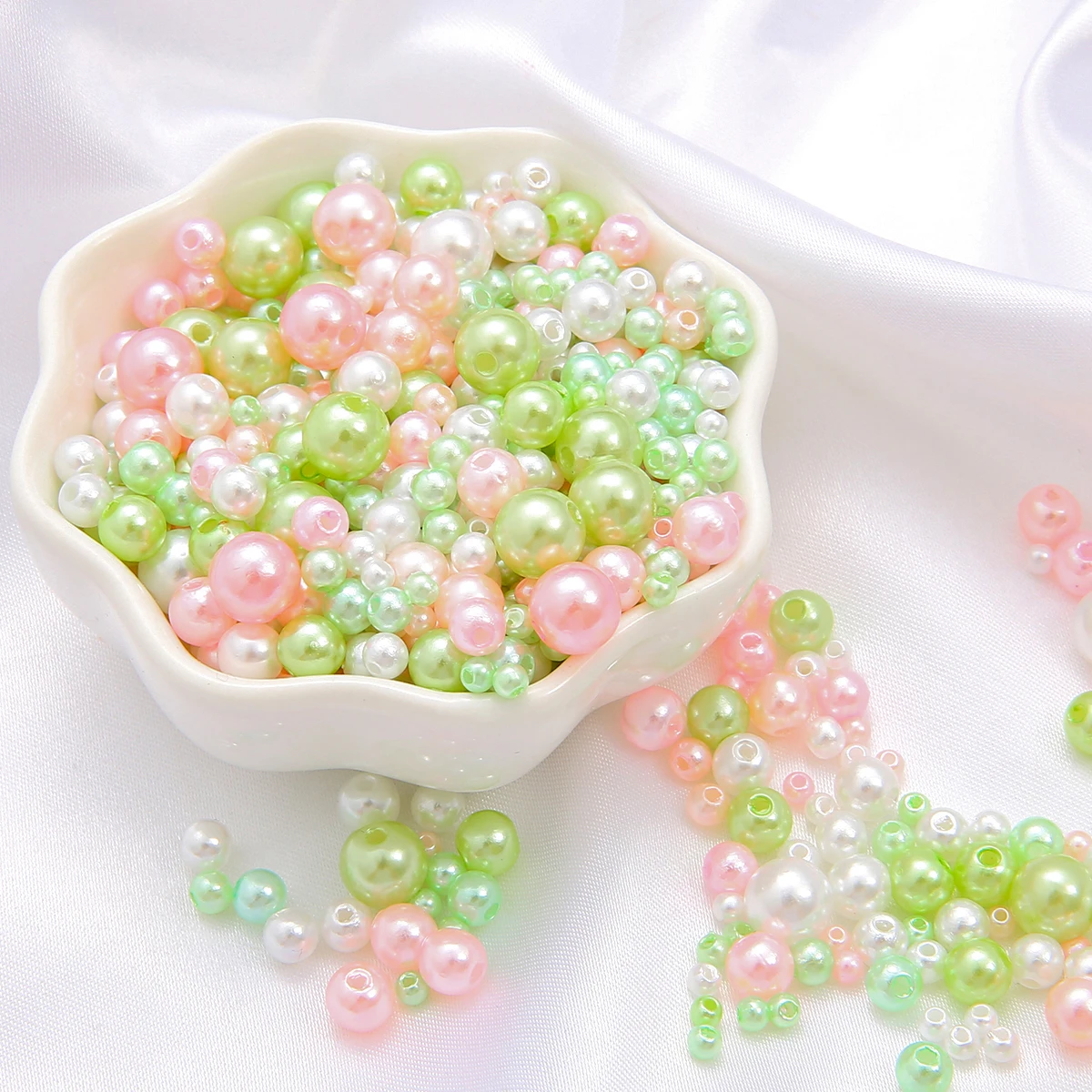Acrylic Craft Beads 150Pcs Mix Size 3/4/5/6/8mm Colorful Imitation Pearl