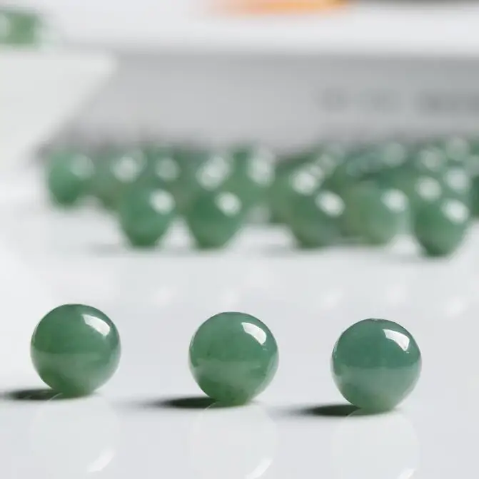 

10PC Natural jade Emerald 6-10mm green Bead Accessories DIY Bangle Charm Jewellery Fashion Hand-Carved Luck Amulet Gift