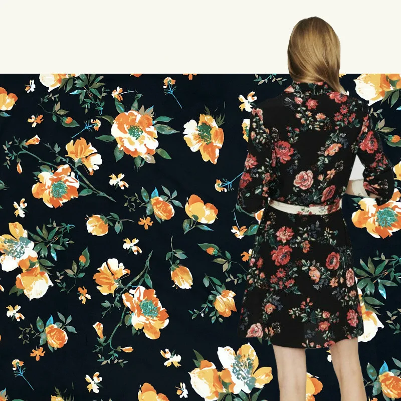 Цветочный текстиль платье ткань шифон цветочный узор