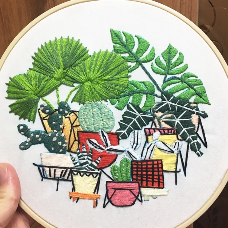 Simple DIY Sketch Hand-painted Embroidery Kit Three-dimensional European Embroidered Novice Materials Package Home Decoration