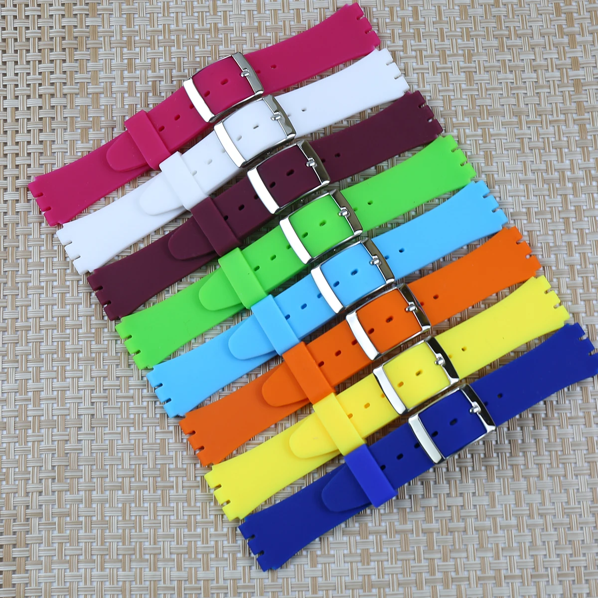 Силиконовый ремешок для часов, применимый для Swatch, Пряжка из нержавеющей стали, мужской ремешок с инструментом, Ширина часов 17 мм \ 19 мм