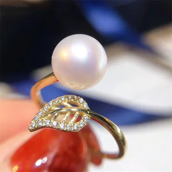 

Classic Rings Resizable Design Rings Base 925 Silver Pearl Rings Settings Women DIY Pearl Rings Accessory No Pearl