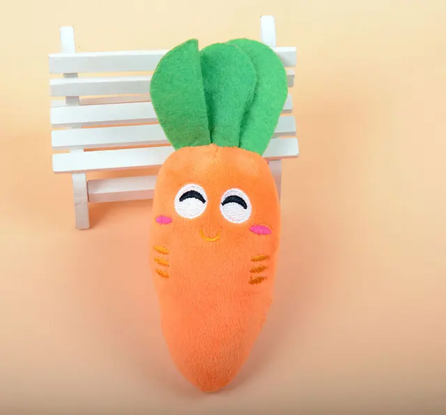 Vegetables 5 Chew Play Toys Pet Squeaky Puppy Chew Squeaker Quack Sound Doll Toy Creative Simulation Donut Pet Supplies Dog Toys PT009