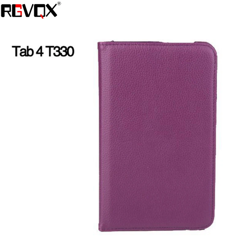 Для samsung Galaxy Tab 4 " T330 T331 чехол 360 Вращающийся из искусственной кожи для samsung Tab 4 8 дюймов Чехлы для планшетов SM-T330 - Цвет: purple