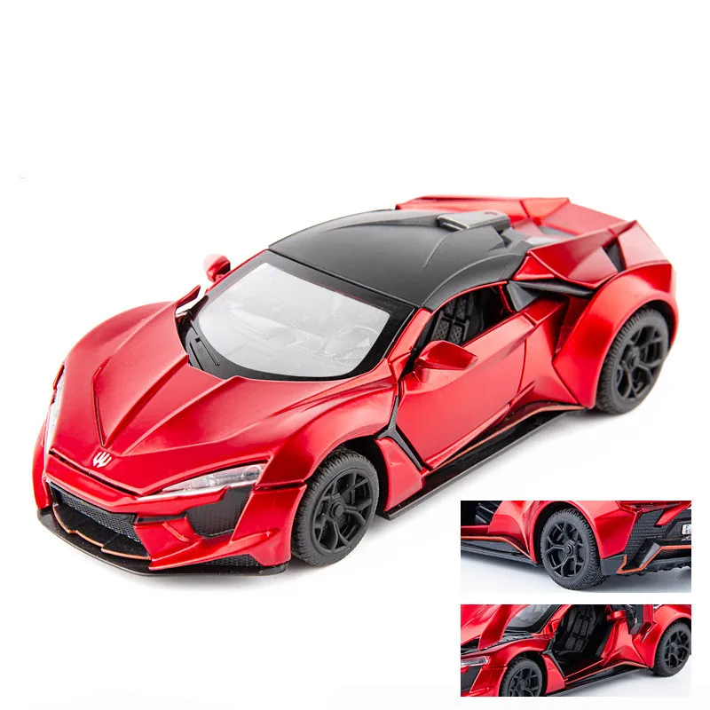 Изысканный 1:32 Lyken спортивный автомобиль сплав модель, моделирование литой звук и свет оттяните назад спортивный автомобиль игрушка - Цвет: Matte red