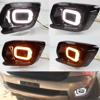 

2PCS LED Daytime Running Light For Ford Ranger T8 2019 2020 Yellow Turning Signal Relay Waterproof Car 12V LED DRL Lamp