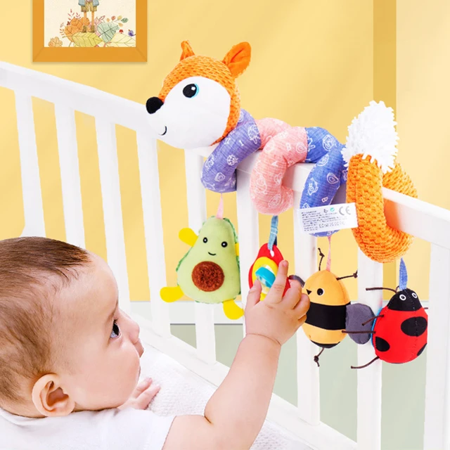 New Baby Toys Car Seat Spiral Hanging Toys For Stroller Crib Bar Crib And Car Seat Mobile With BB Squeaker Music Box And Rattles 4