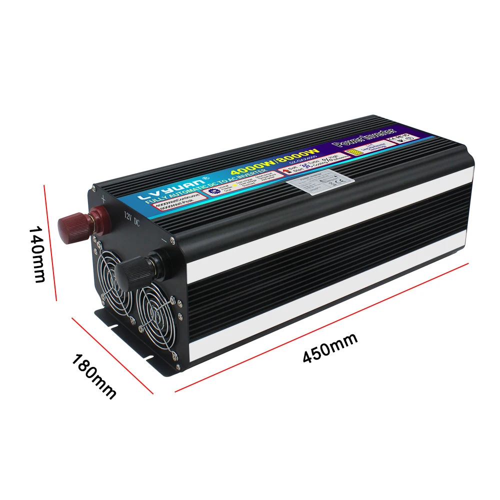 US $249.59 Wireless Control CarHome 8000w Peak 12v24v Dc To 220v240v Dual Led Display Modified Sine Wave Ac Double Socket Power Inverter