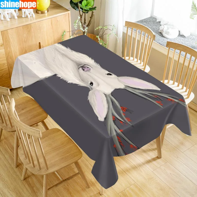 3d Animals Tablecloth Sika Deer Pattern Dustproof Washable Rectangular Table Cloth For Wedding Table Cloth Cover TV Covers - Цвет: tablecloths 4