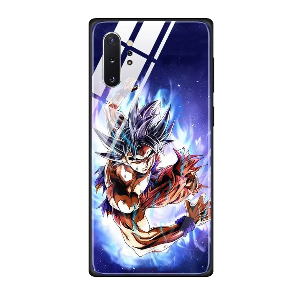 Чехол для телефона из закаленного стекла для Samsung Galaxy S10 S10E S9 S8 Note 9 10 105G Plus A50 A30 TPU Мягкий край чехол DRAGON BALL Z DBZ Gok - Цвет: T15