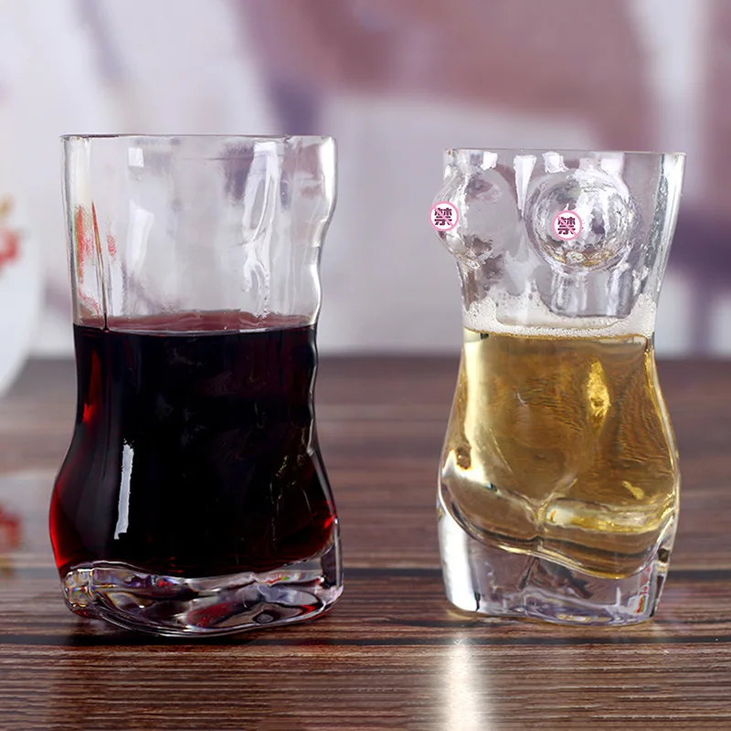 Creative heat resistant men's glass small wine cup household glass strong wine cup bar beer human body