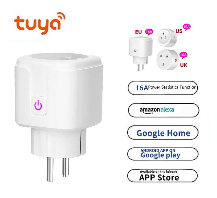 Wifi умная розетка Tuya умная домашняя розетка Smartlife EU, US, UK, Poland Корейская вилка совместима с Google Home Alexa
