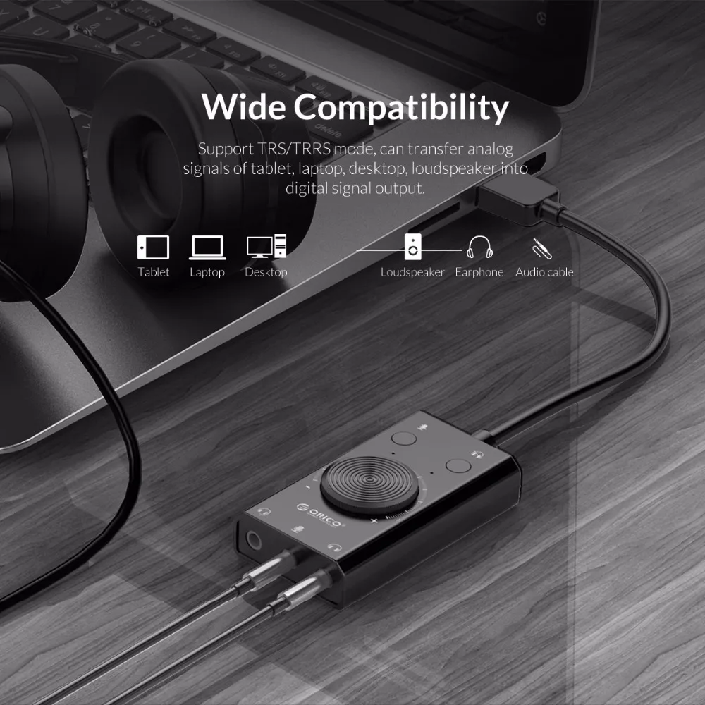 FELYBY USB Sound Card External Computer Free Drive External Headphone Speak Mic Interface Adapter Mute Switch Volume Adjustment