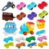Big Building Blocks Traffic Vehicle Train Motorcycle Car Bottom Carriage Trailer Boat Bricks Accessory Toy Compatible with