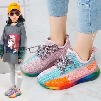 

Children Colorful Shoes Grils Sneakers 2020 New Spring Boys Shoes Kids Sport Breathable Running Light Mesh Sneakers Casual Shoe