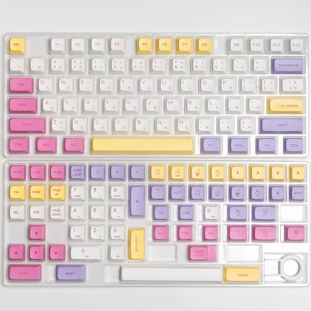 136 Keys Ice Cream Keycaps Dye Sublimation PBT XDA Profile Key Caps For Cherry MX Switch Mechanical Keyboard Mini 61/64/68/96/98 Ice cream-136 keys