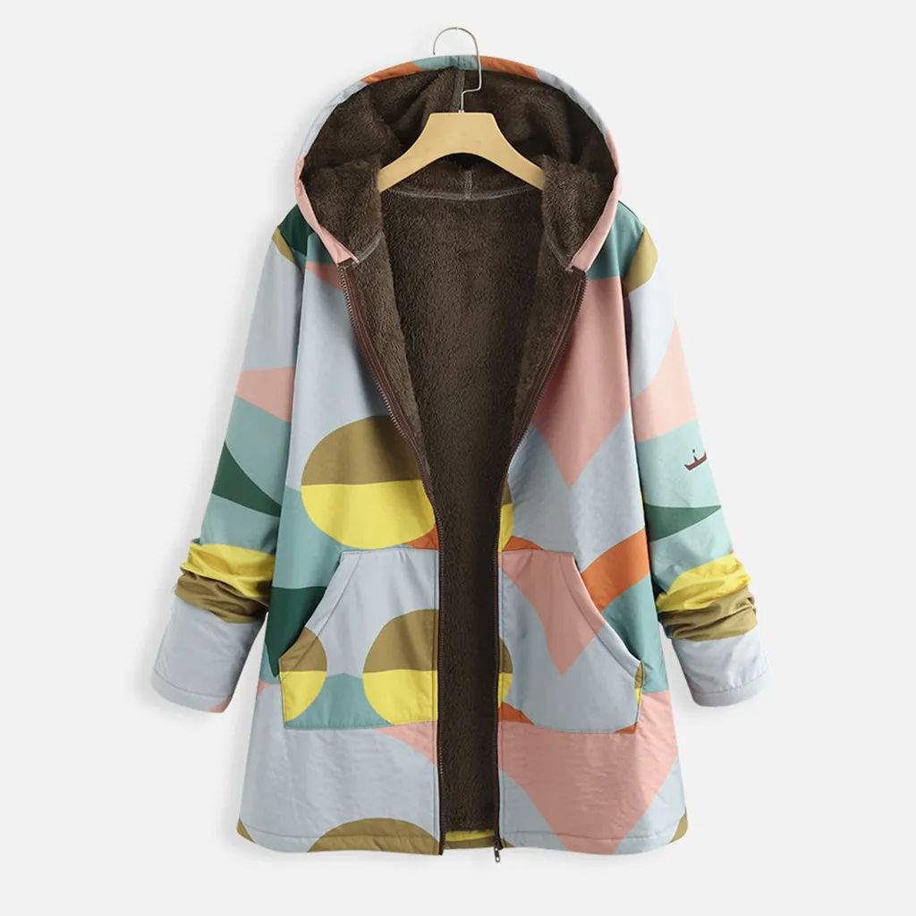 Autumn Winter Jackets Women Parka Warm Long Sleeve Coats Cotton Linen Fluffy Fur Zipper Parkas Hoodies Outwear#4 | Женская одежда