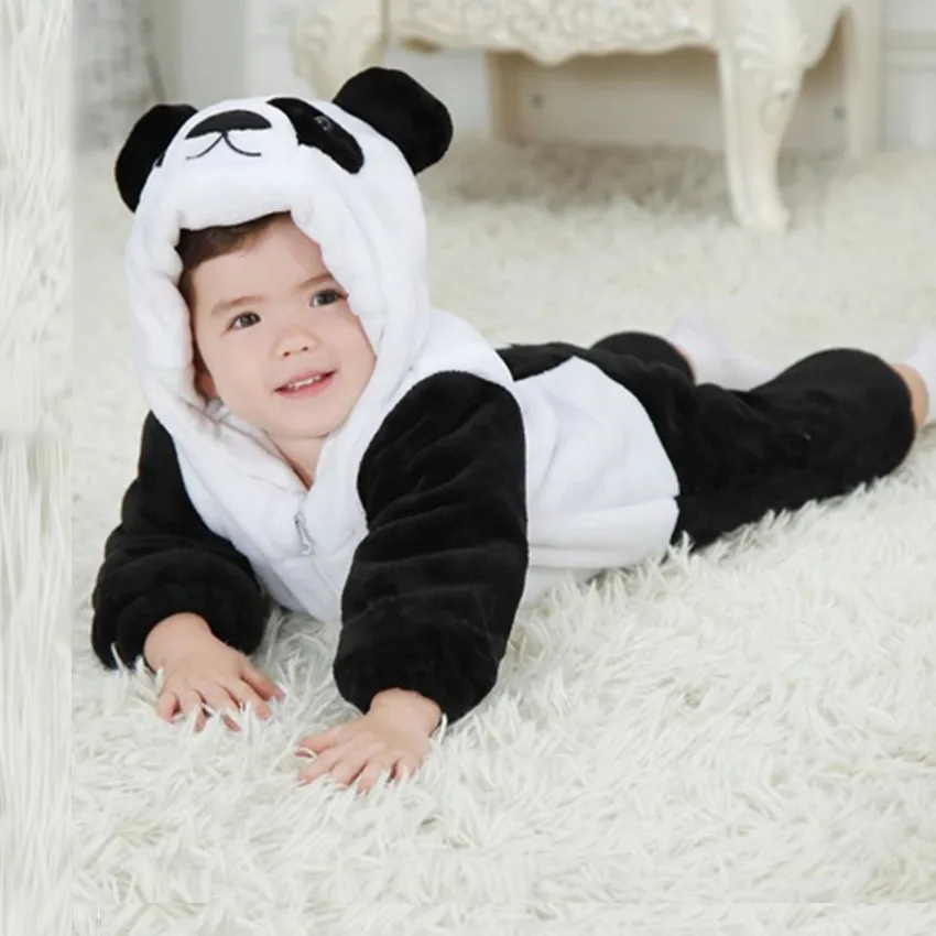 

Manufacturers Wholesale Single Layer Panda Onesie 2018 New Style Clothes for Babies Flannel Baby Rompers Crawling Clothes Spring