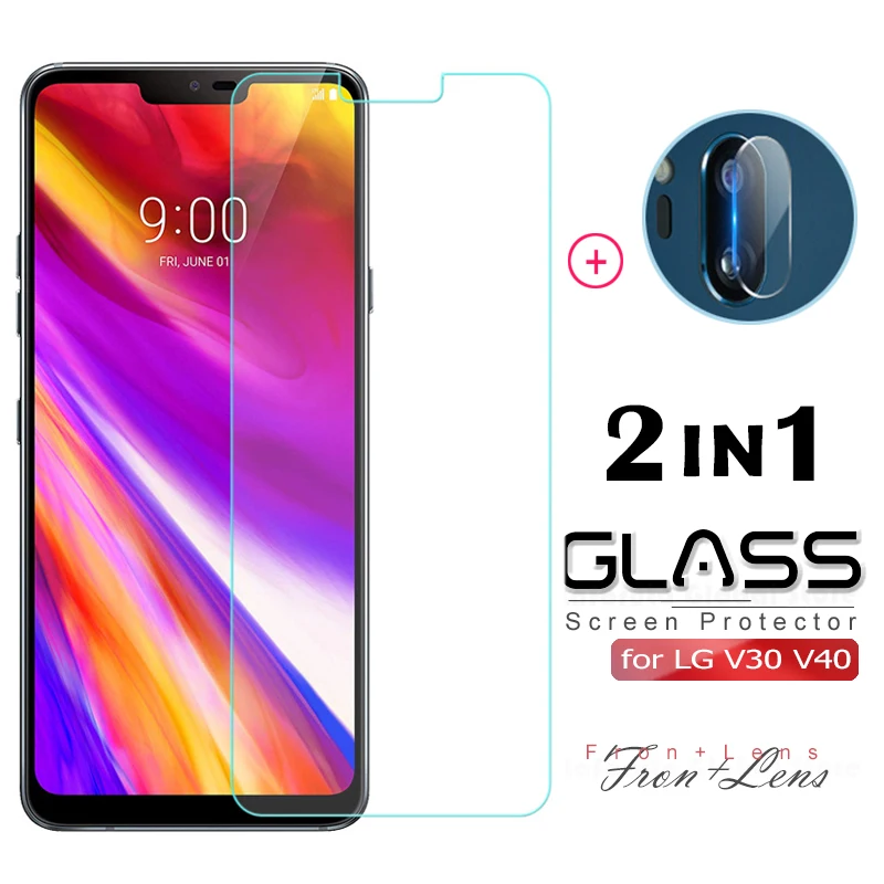 Tempered Glass For LG V40 V30 Full Cover Screen Protector For LG V30 Plus Explosion Proof Protective Film Glass + Camera Lens