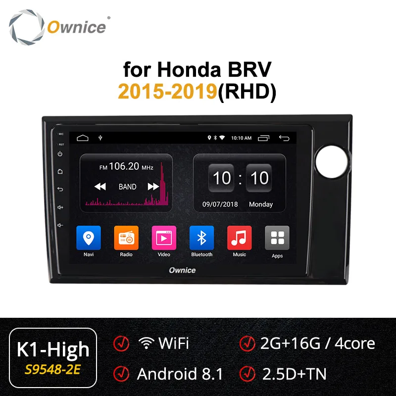 Ownice 4 Гб+ 64 Гб Android9.0 K3 K5 K6 Автомобильный DVD Радио для Honda BR-V/BRV gps Navi 360 Panorama DSP 4G SPDIF - Цвет: S9548-2 K1 HIGH