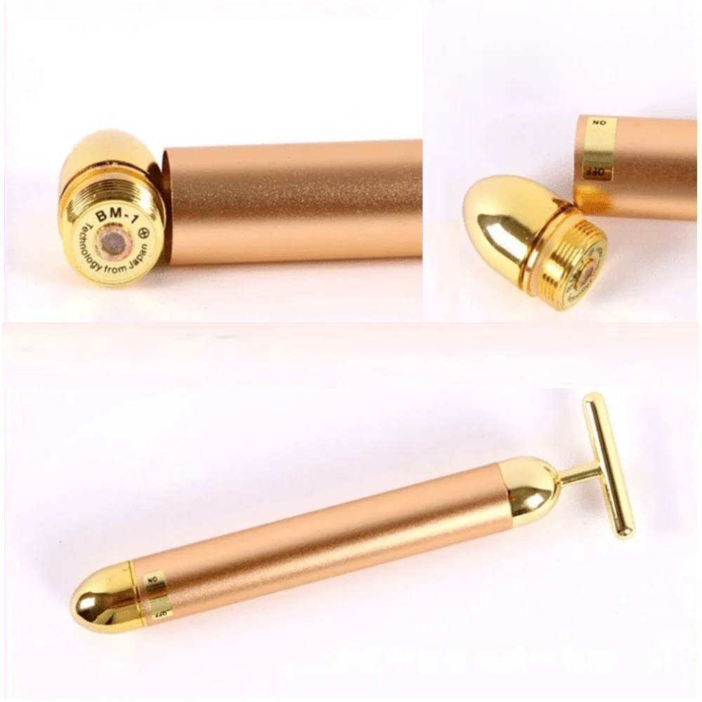 24k Gold Energy Beauty stick вибрирующий Укрепляющий и удаляющий морщины массажер для лица