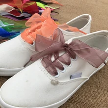 

1Pair 140cm Fashion Organza Ribbon Shoe Laces Sport Shoes Sneakers Bowknot Flat Shoelaces Canvas Bootlaces Strings