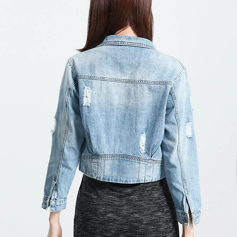 girls distressed denim jacket