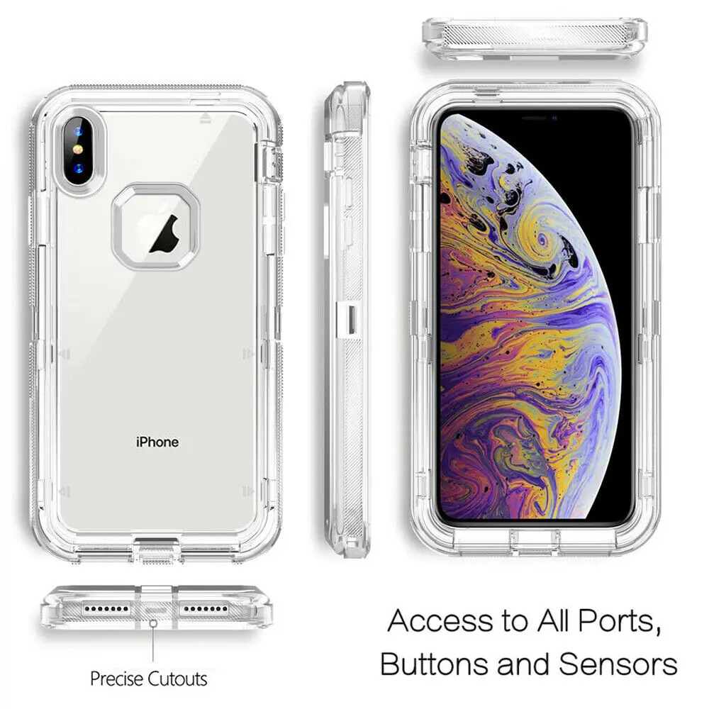 Роскошные Тяжелые ударопрочные бронированные Чехлы 3 в 1 для iPhone 12 11 X XS Max XR 6 6s 7 8 Plus