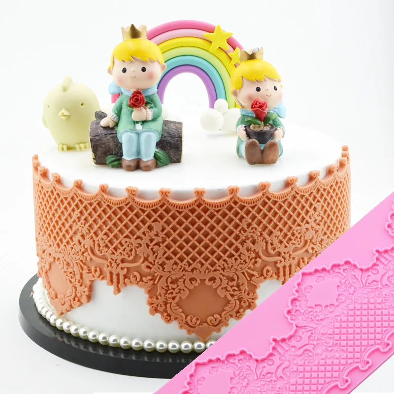 New Thicked Crown Lace Mat Fondant Cake Silicone Mold Cake Decorating Tools Birthday Wedding Decoration DIY Cake Baking Tools