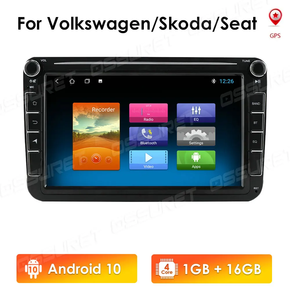 2 Din 8-дюймовый четырехъядерный Android 10 Автомобильный GPS-навигатор Авторадио плеер