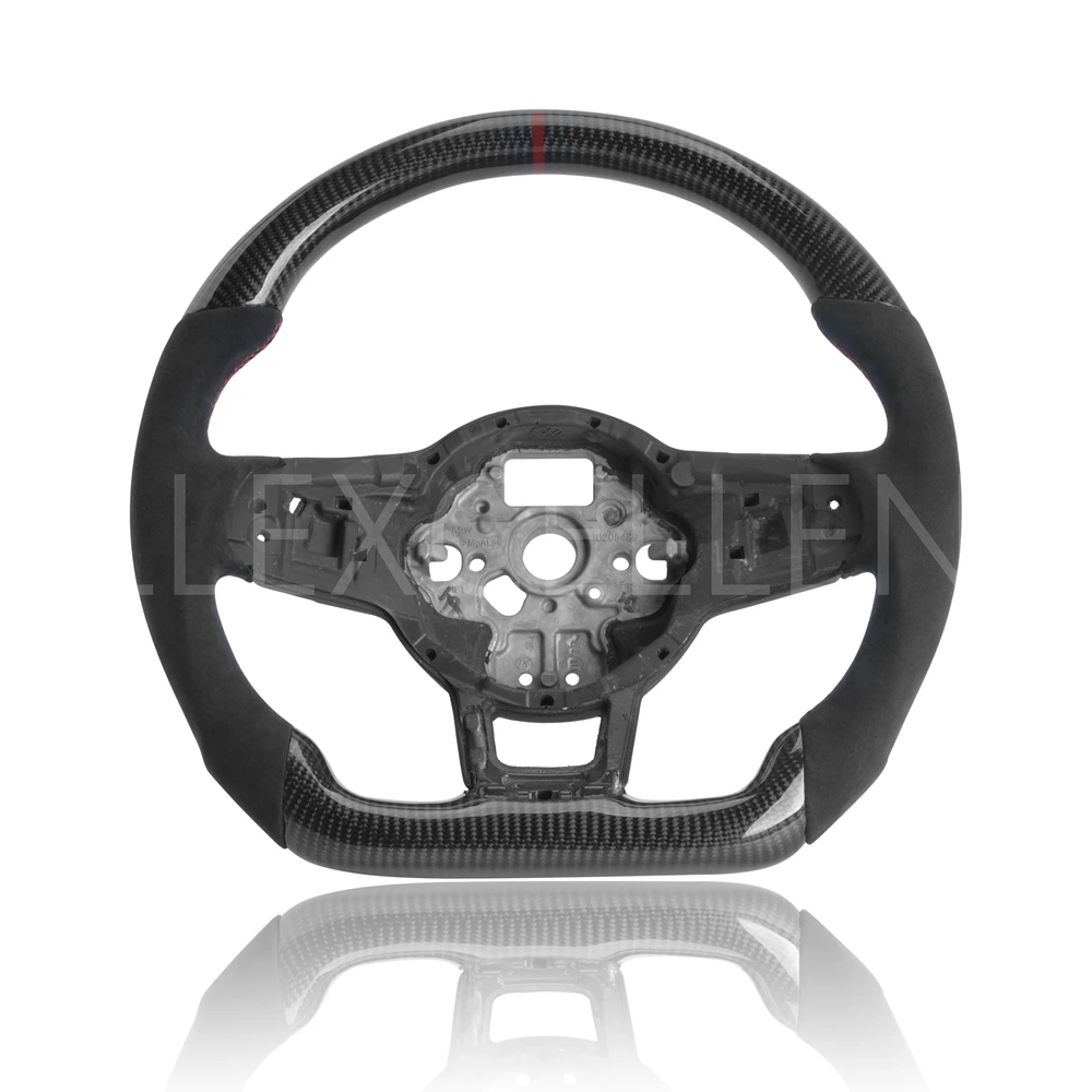 

Carbon Fiber Alcanrata Leather Steering Wheel For Volkswagen VW Golf 7 MK7/MK7.5 GTI R POLO with Mark