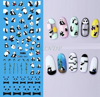 

Nail sticker art decoration sliders adhesive design panda bear Bamboo water Transfer decals manicure lacquer accessoires