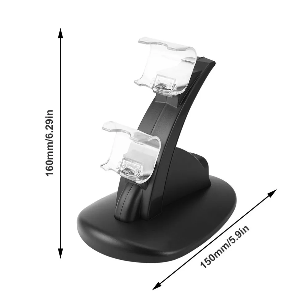 Новый светодиодный док-станция с двумя usb-зарядными док-станками для зарядки, крэдл док-станция для sony Playstation 4 PS4 игровой консоли контроллера