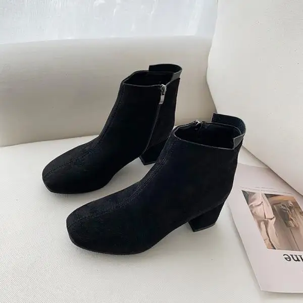 Bootee/женские резиновые сапоги г.; женская обувь; Роскошные Дизайнерские непромокаемые чулки на молнии и не сужающемся книзу массивном каблуке; Высокий каблук средней высоты - Цвет: 1